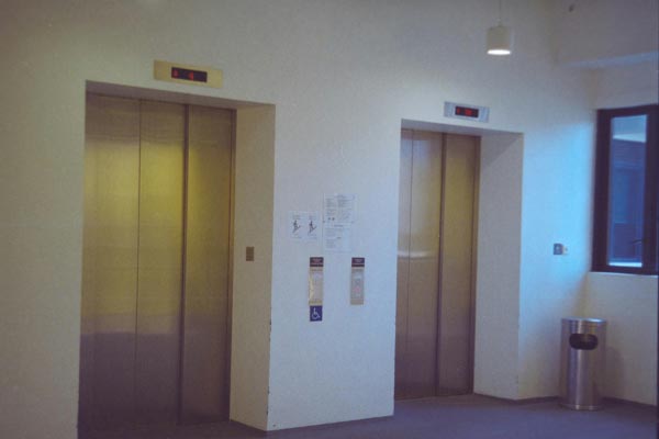 Elevator control panel with wiring